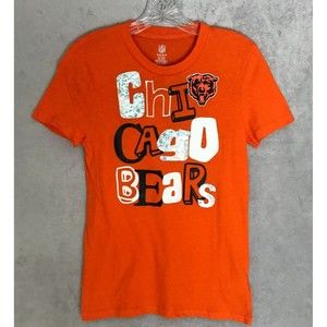 NEW! Chicago‎ Bears Shirt Boys XL 16 Youth Orange Spellout Short Sleeve NFL NWT